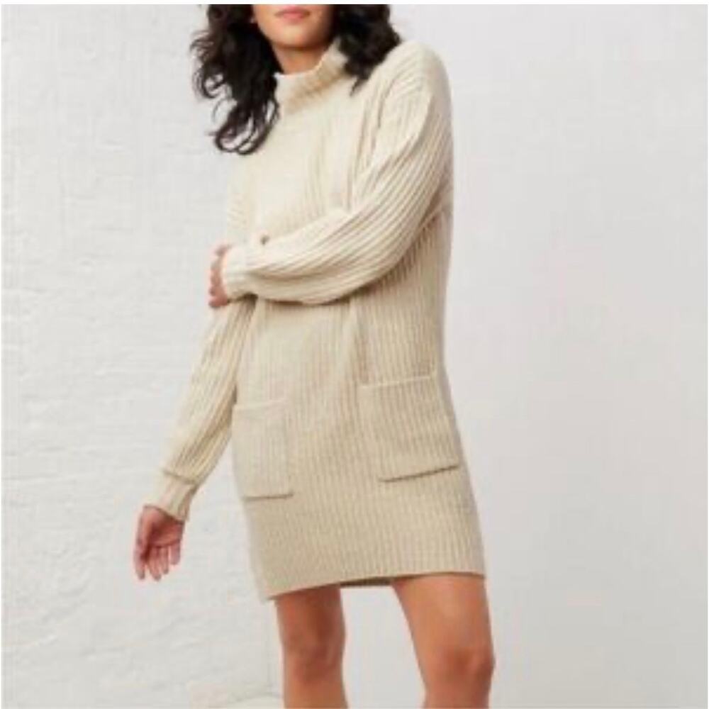 NWT UpWest Ribbed Sweater Dress Tan Small